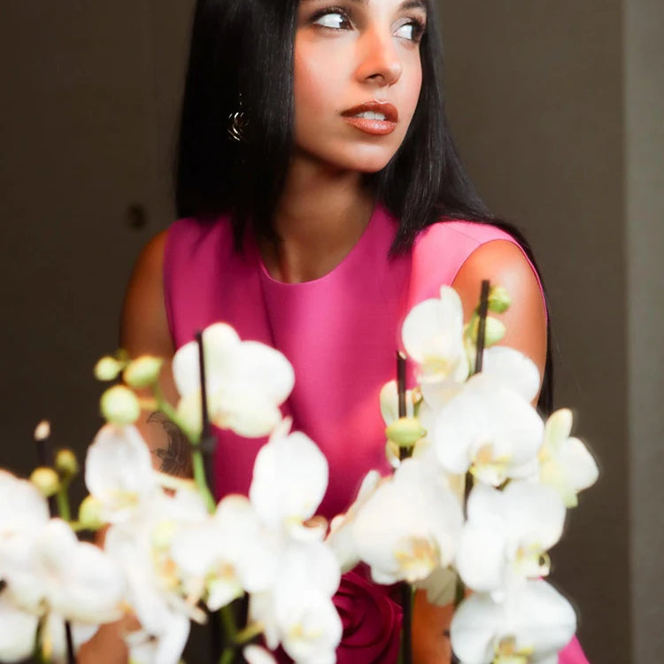 Women' Birthday Party Dress Sweet Sexy Waist Hollow Out 3D Flower Hot Pink Bandage Stretch A-Line Mini Dress