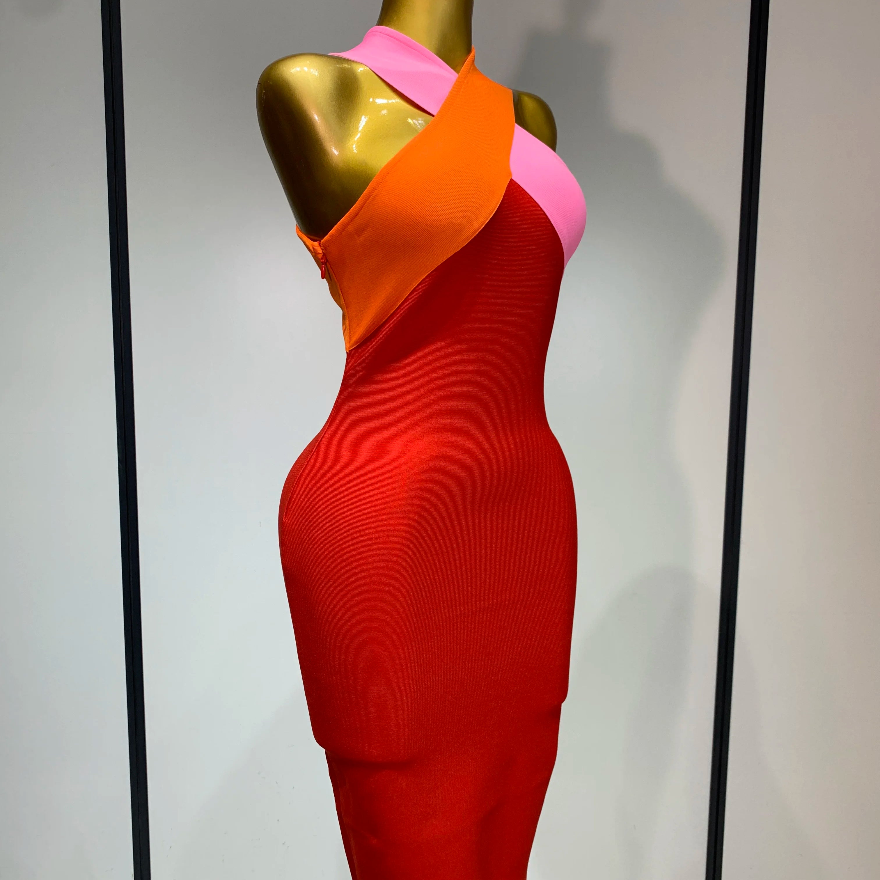 Women Sexy Backless Patchwork Bodycon Bandage Dress 2025 Celebirty Elegant Evening Party Carnival Luxury Birthday Dresses