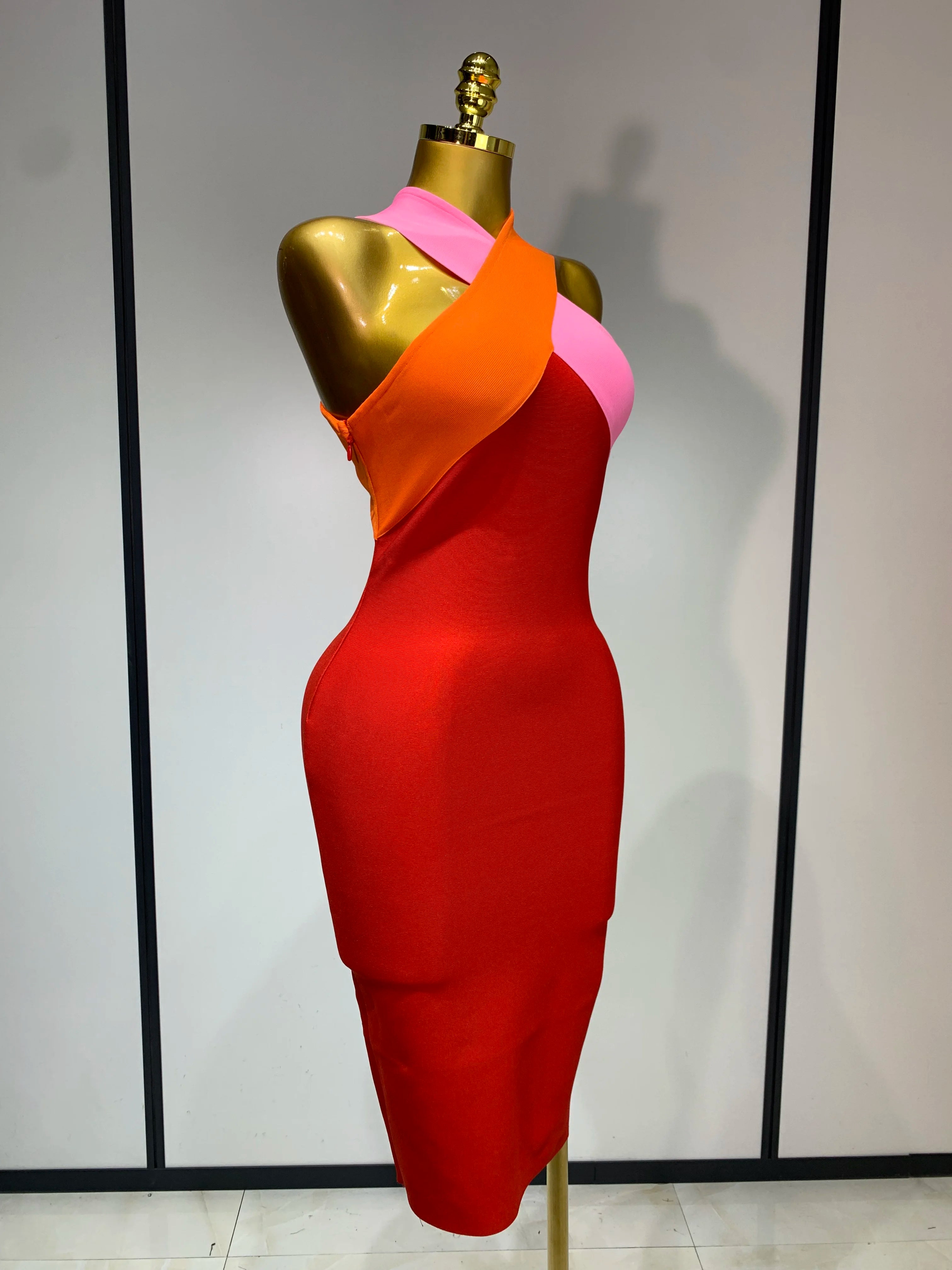 Women Sexy Backless Patchwork Bodycon Bandage Dress 2025 Celebirty Elegant Evening Party Carnival Luxury Birthday Dresses