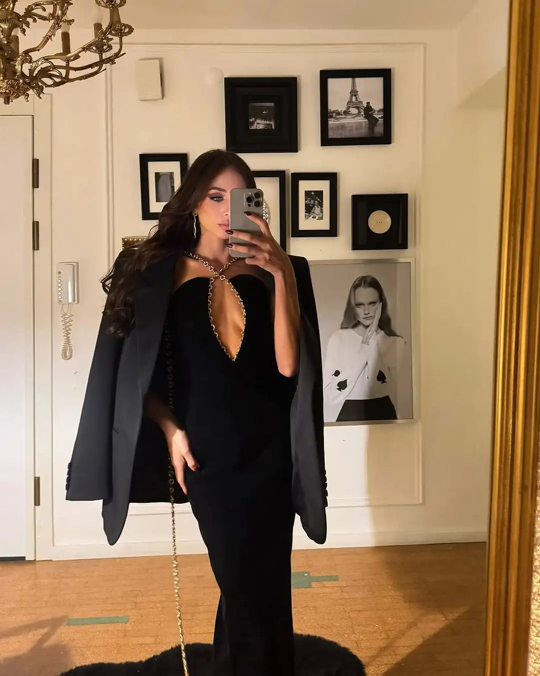 Women Sexy Halter Golden Sequined Backless Bodycon Long Bandage Dress Gloves Celebrate Fashion Evening Party Outfit