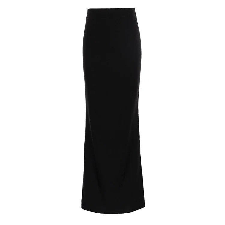 Fashion For Women Black Long Skirts High Waist Slim Seamless Elegant Ladies Gown Casual Summer 2023 New Female Maxi Skirts black