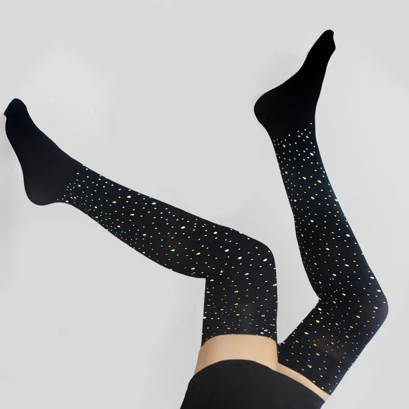Sexy Rhinestone Lingeri Long Sock Women Long Sock Thigh High Over The Knee Stockings sexy Lolita Ladies Girls Warm Knee Socks