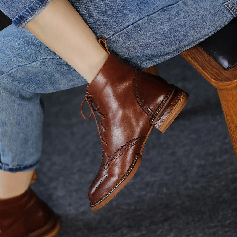 New Autumn Women Shoes Lace-up Chelsea Women Boots Winter Block Ankle Boots for Women Zapatos De Mujer Womens Chunky Boots