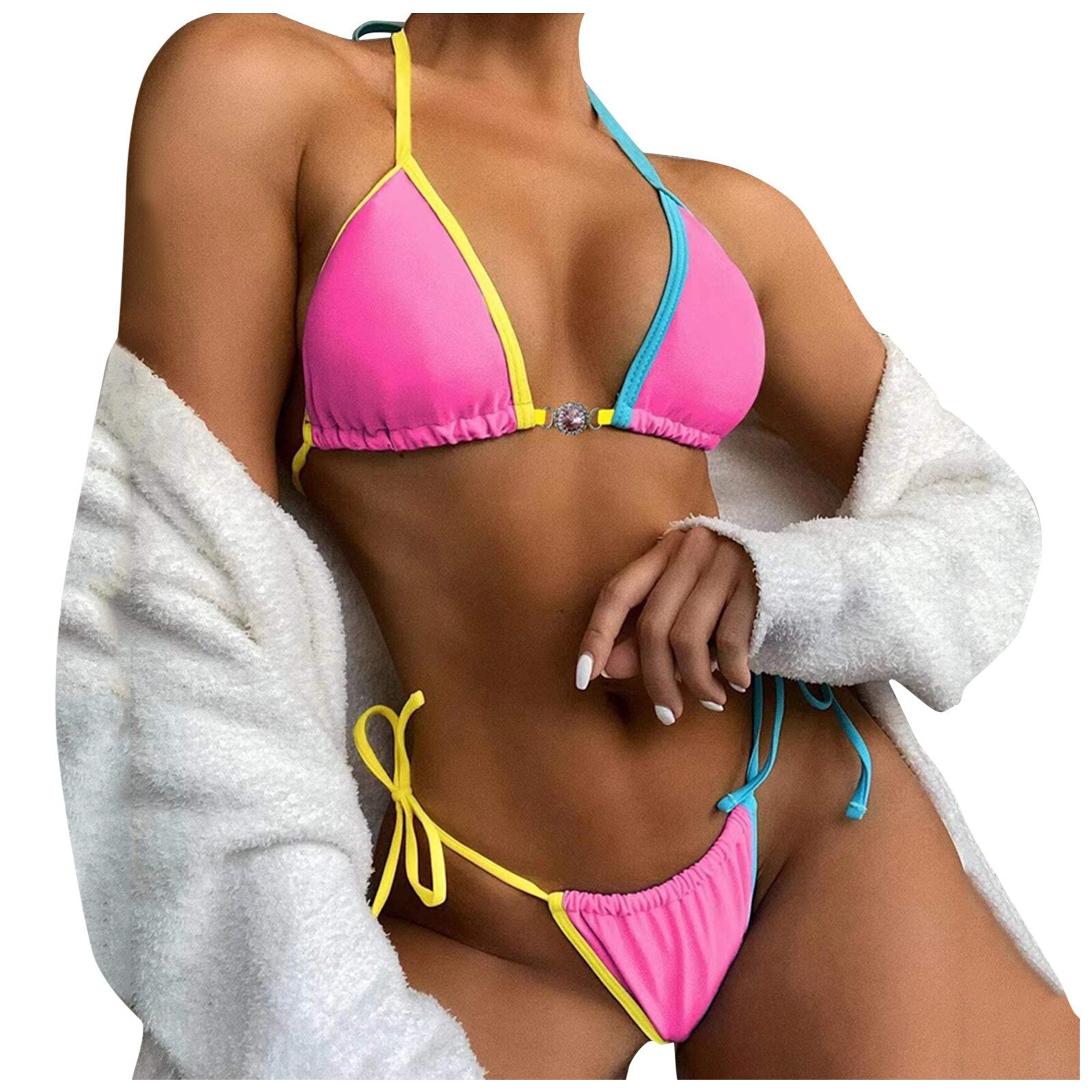 Swimwear Women Bandeau Bandage Bikini Set Push Up Brazilian