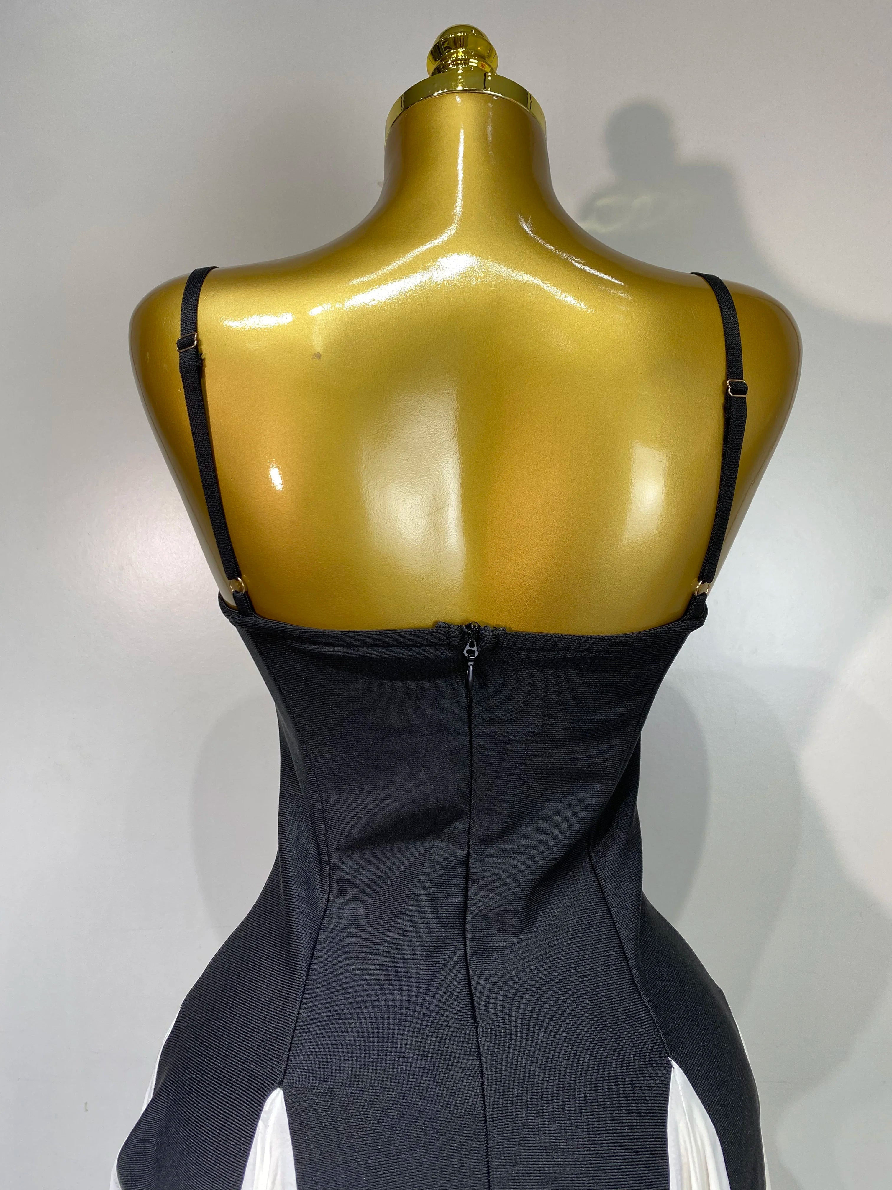 2025 New Women Contrast Color Camisole Long Dress Elegant Sleeveless Backless High Waist Bandage Dress High Street Banquet Gown