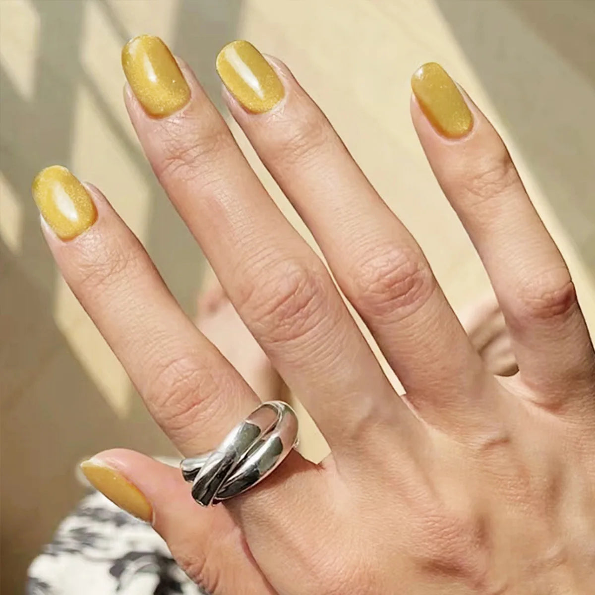 24pcs/set short square fake nails cat eyes glitter pink green purple yellow nude nail tips faux ongles press on false nail art 10