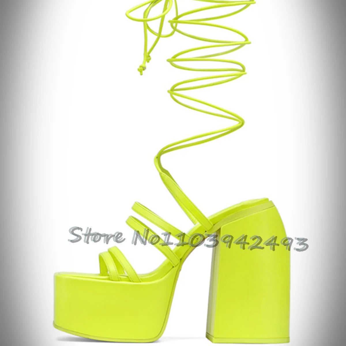 Women's Fashionable Heeled Sandals Summer Shoes Featuring Colorful Thick-soled Spiral High Heels Platform Multi Strappy Shoe New