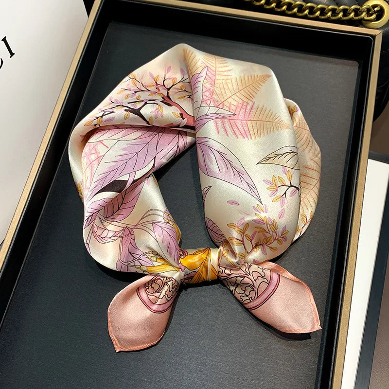 53cm Pure Silk Scarf Women Square Scarves Foulard Hairbands Lady Luxury Designer Female Bandana Neck Kerchief Ties Bandana Hijab 53cm Silk Scarf 19 53X53CM