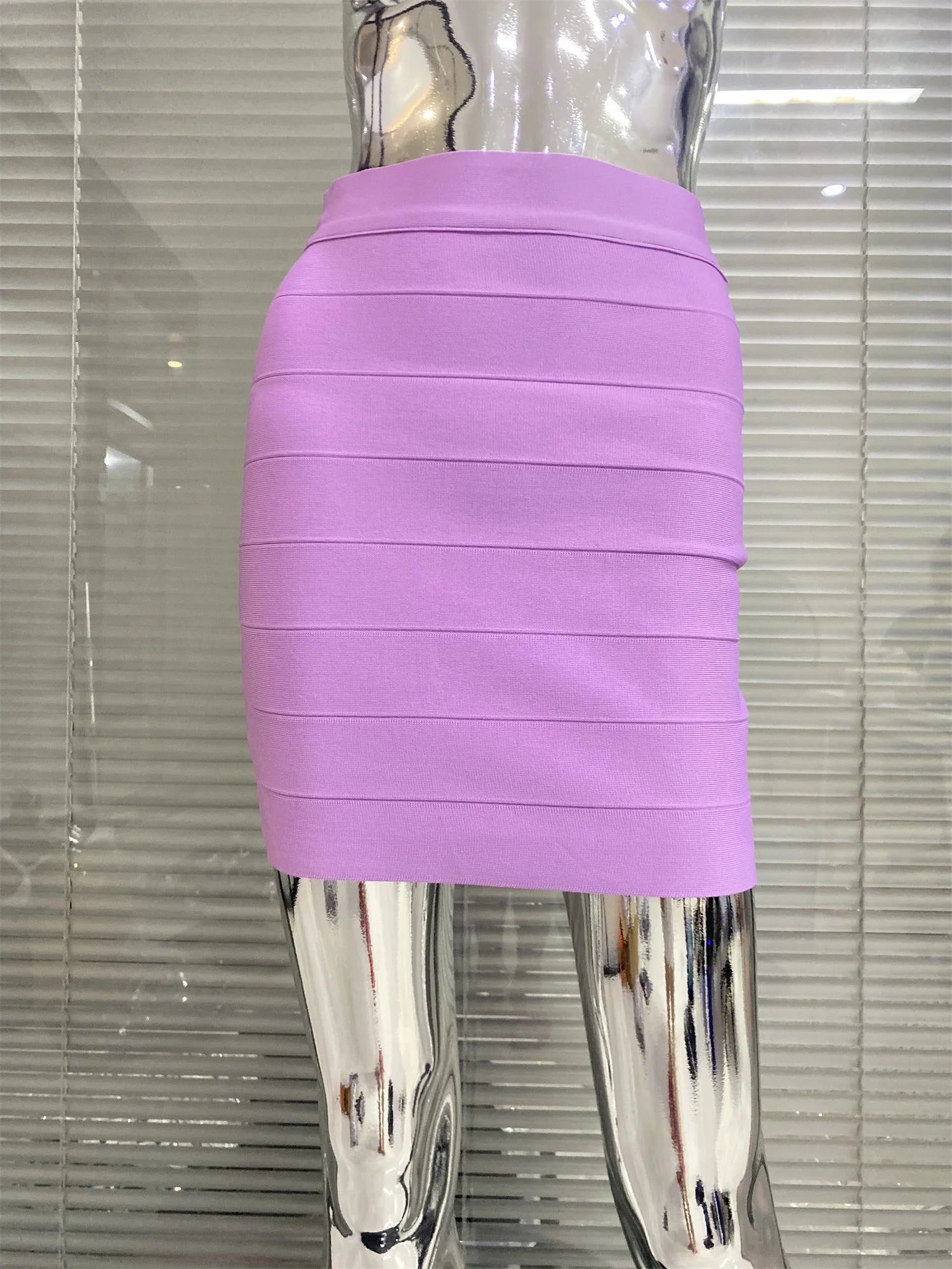 4 Color Women Sexy Bodycon Bandage Mini Skirts Celebrate Nightclub Party Pencil Skirts Wholesale Lavender