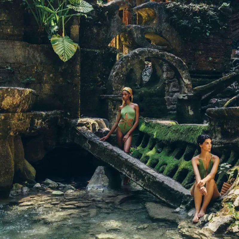 Triangle Tankini Cutout One-Piece Swimsuit Print Hollow Solid Color Flower Black White Single Piece Micro Monokini Sexy Bikini