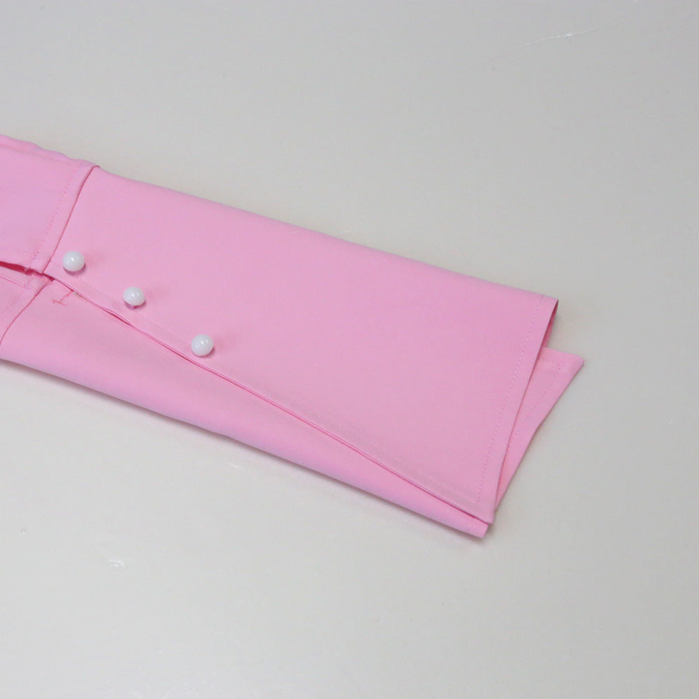 Waist-looking Glamorous Long-sleeved A-line Dress