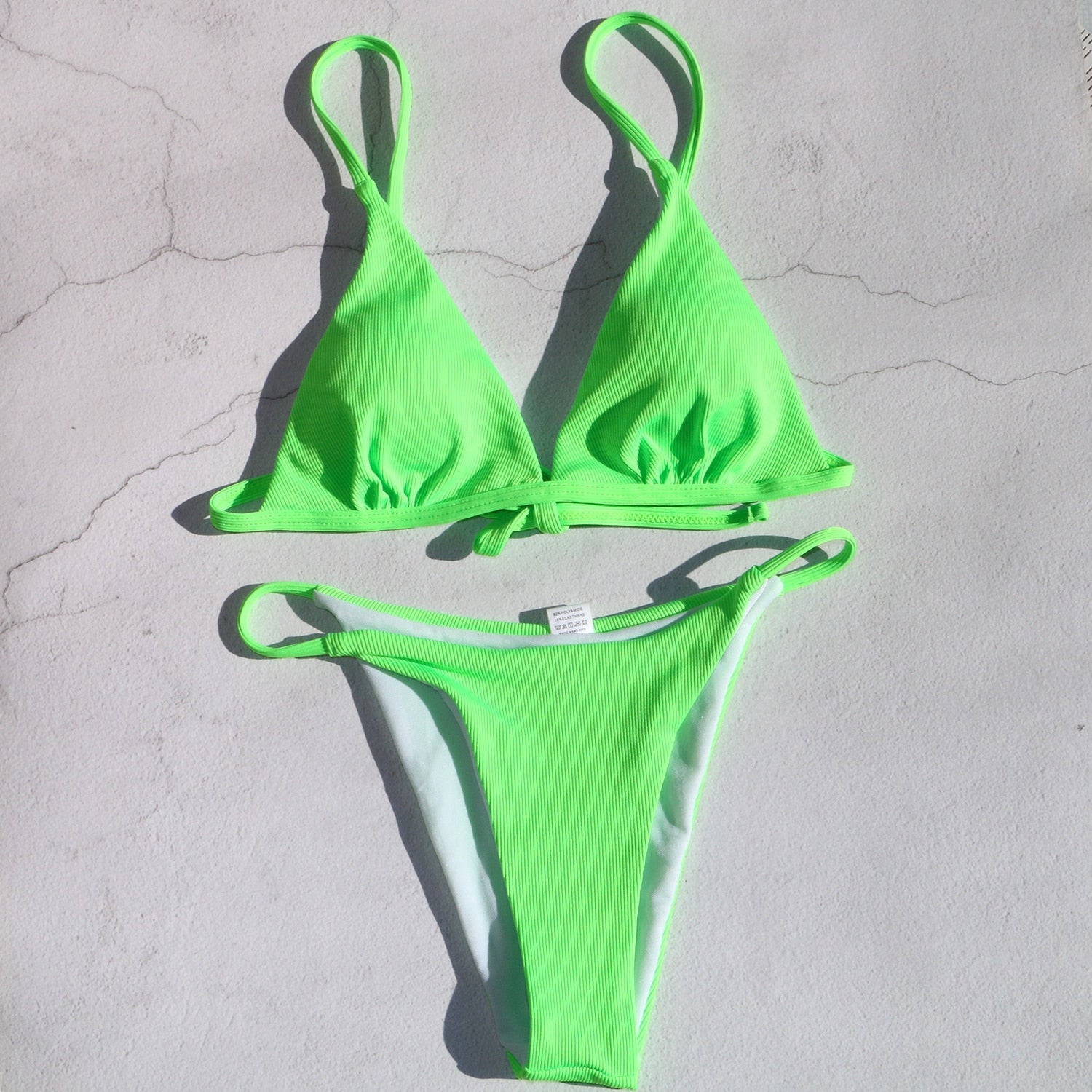 bikinis set swim new 2024 swimwear wire free swimming women swimwear Neon green low waist orange hot bikini swimsuit Fluorescent green