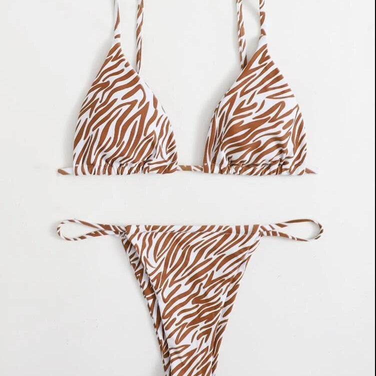 Women's Three-piece Swimsuit Coffee
