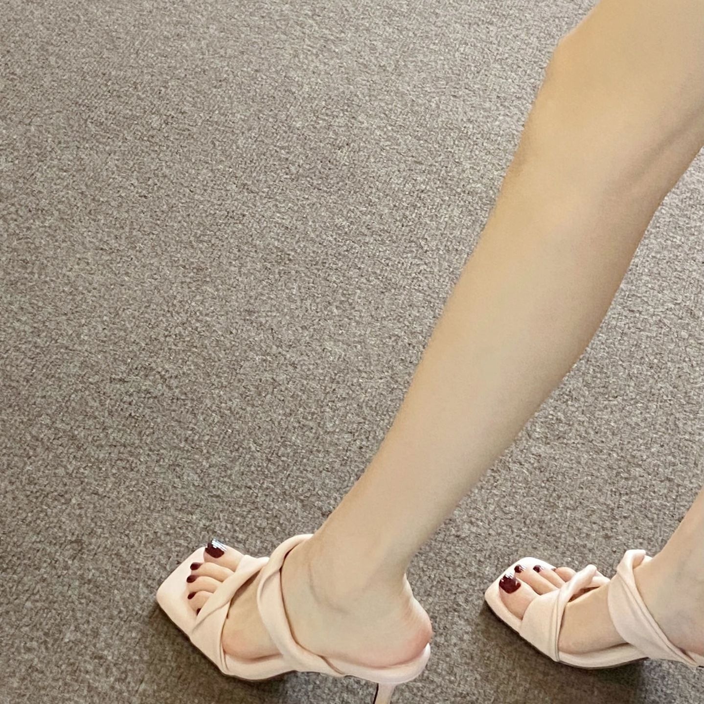 Slip-on High Heel Sandals, Comfortable Square Toe Stiletto Heel