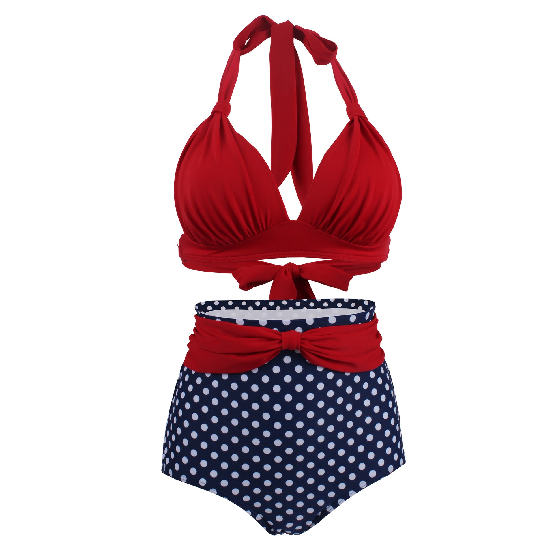 Polka dot high waist swimsuit