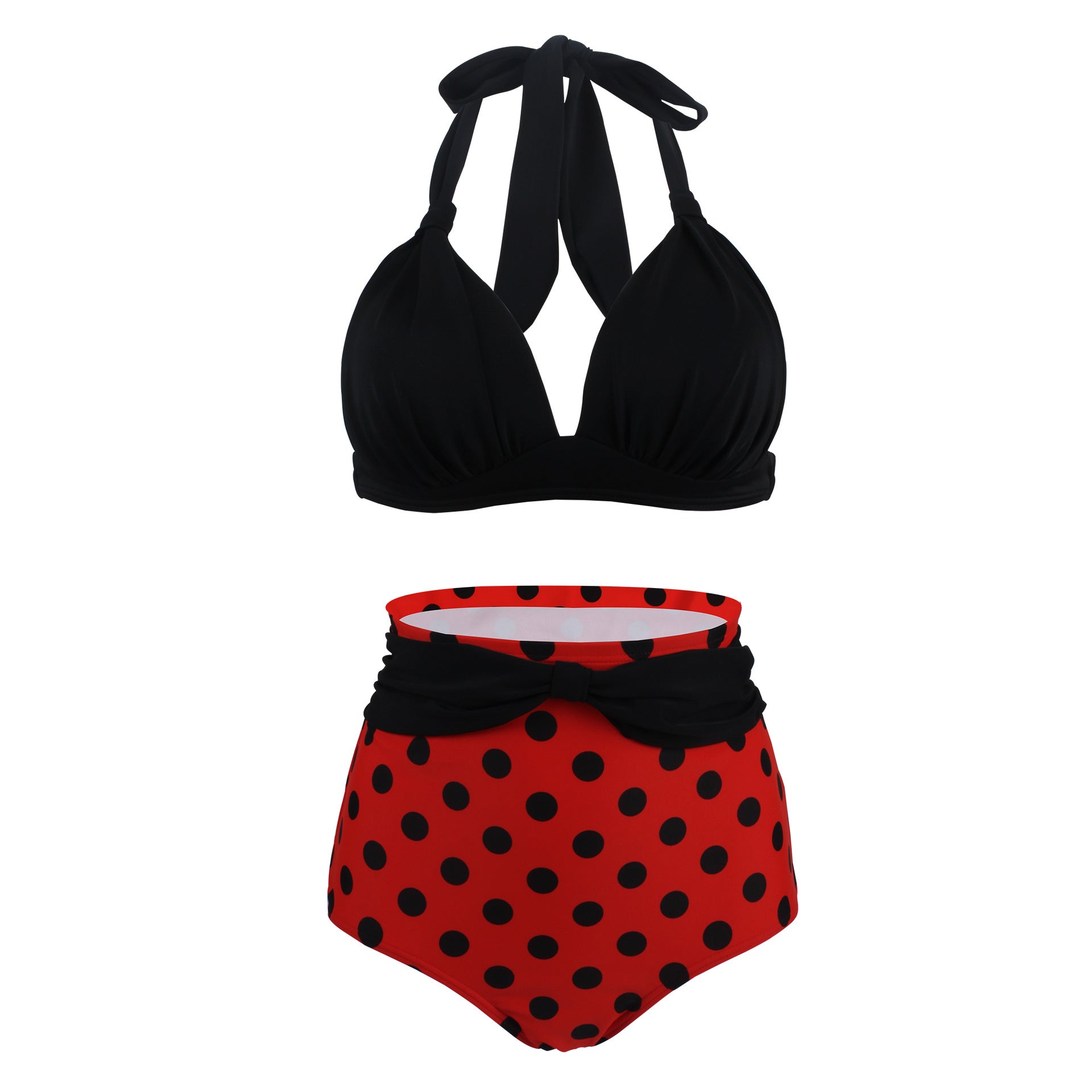 Polka dot high waist swimsuit 05Swimsuit
