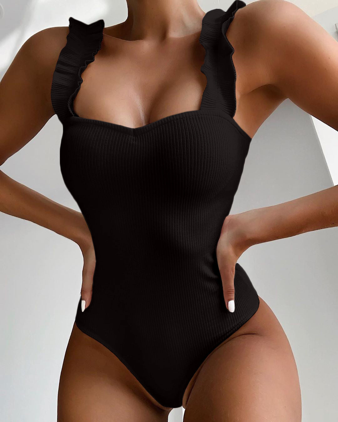 Push Up Monokini Solid Bathing Suits