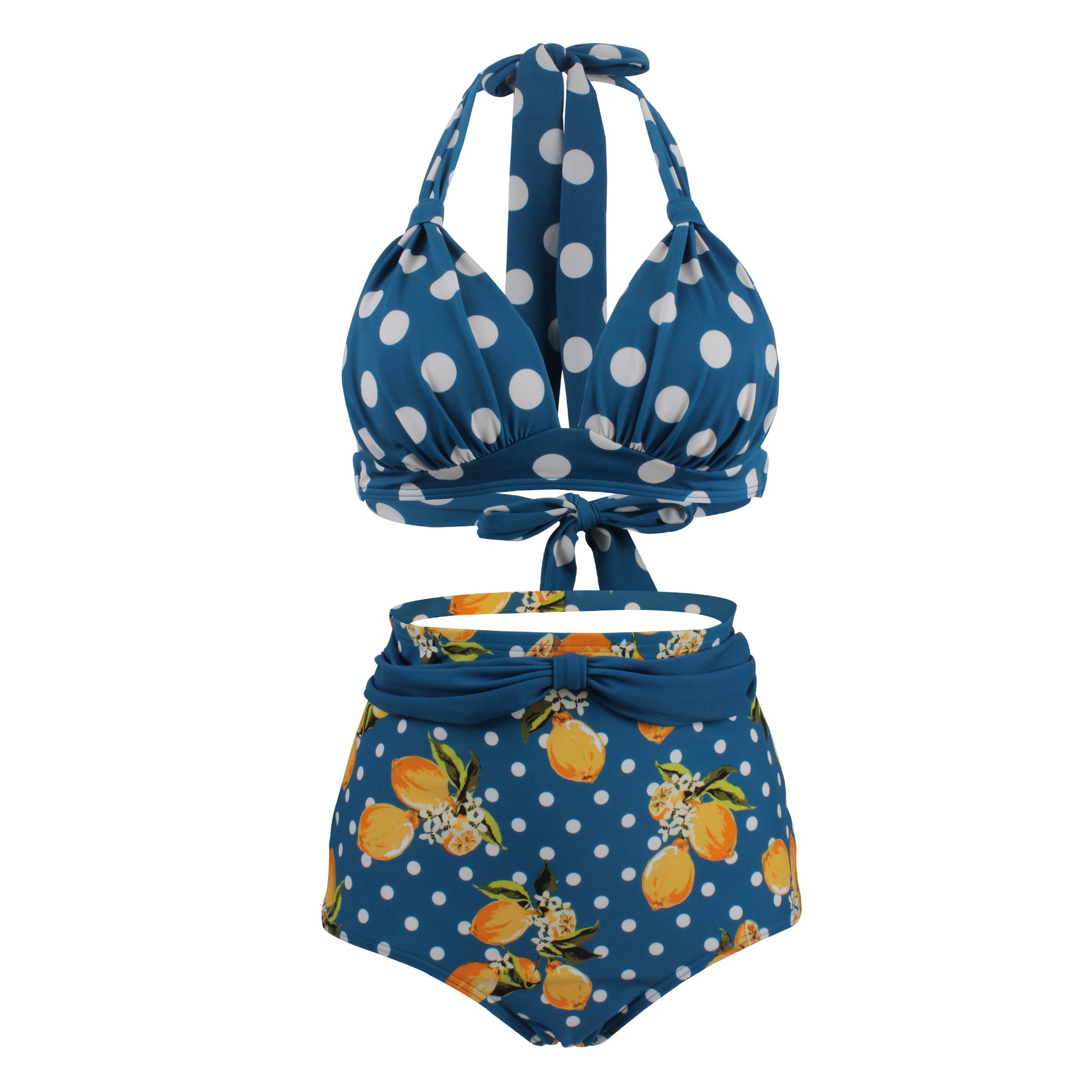 Polka dot high waist swimsuit 06Swimsuit