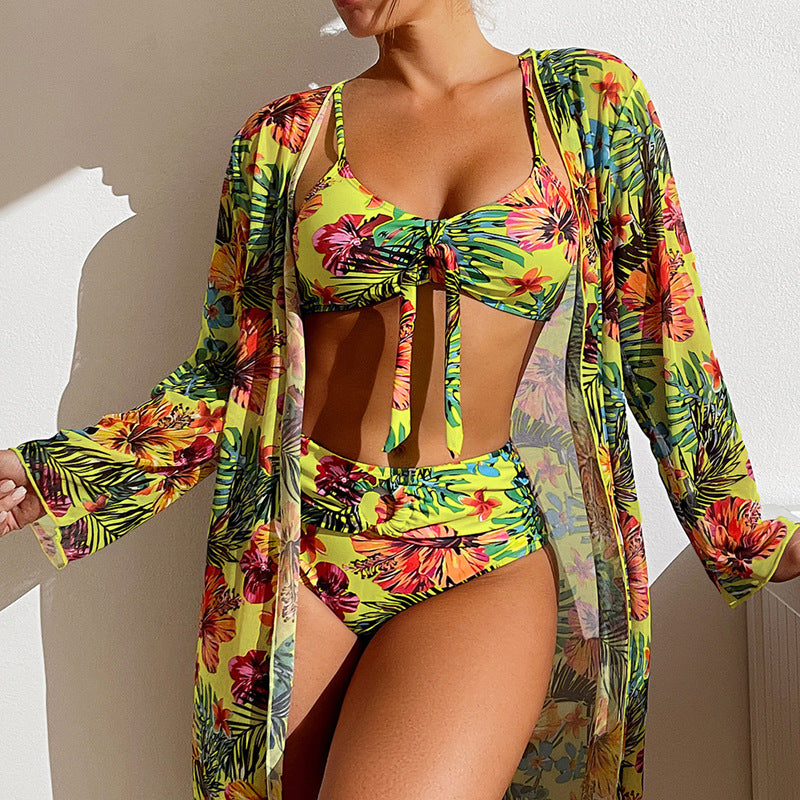 Swimwear Long Sleeved Blouse Three Piece Suit Fluorescein