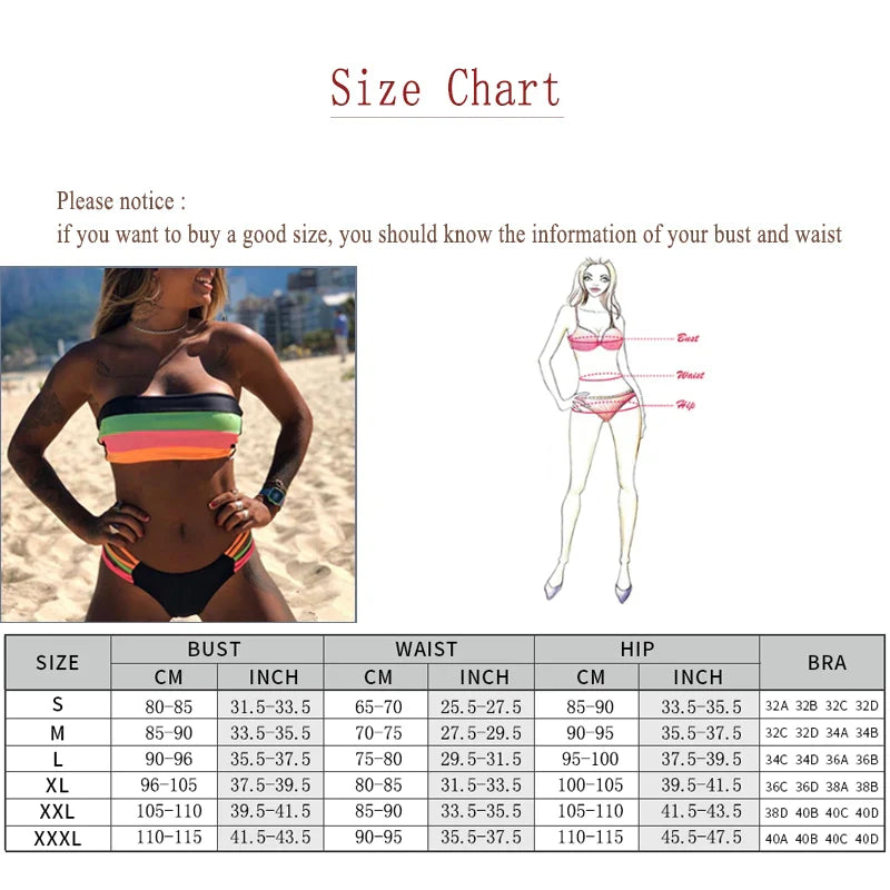 Women Swimsuit Bikini Set Women Bandage Bathing Suit Female Swimwear Bikini Sets Striped Swim Beach Wear