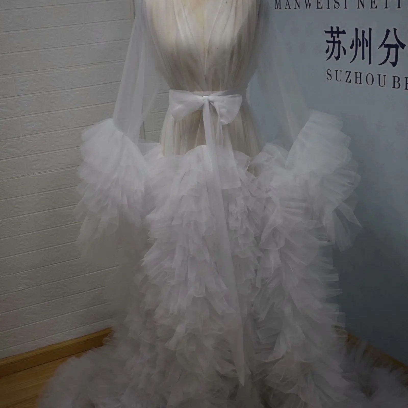 Maternity Robes Wedding Shawl Pregnant Women Sexy Tulle Bathrobe Dresses Photo Shoot Party Fluffy Baby Shower Gowns