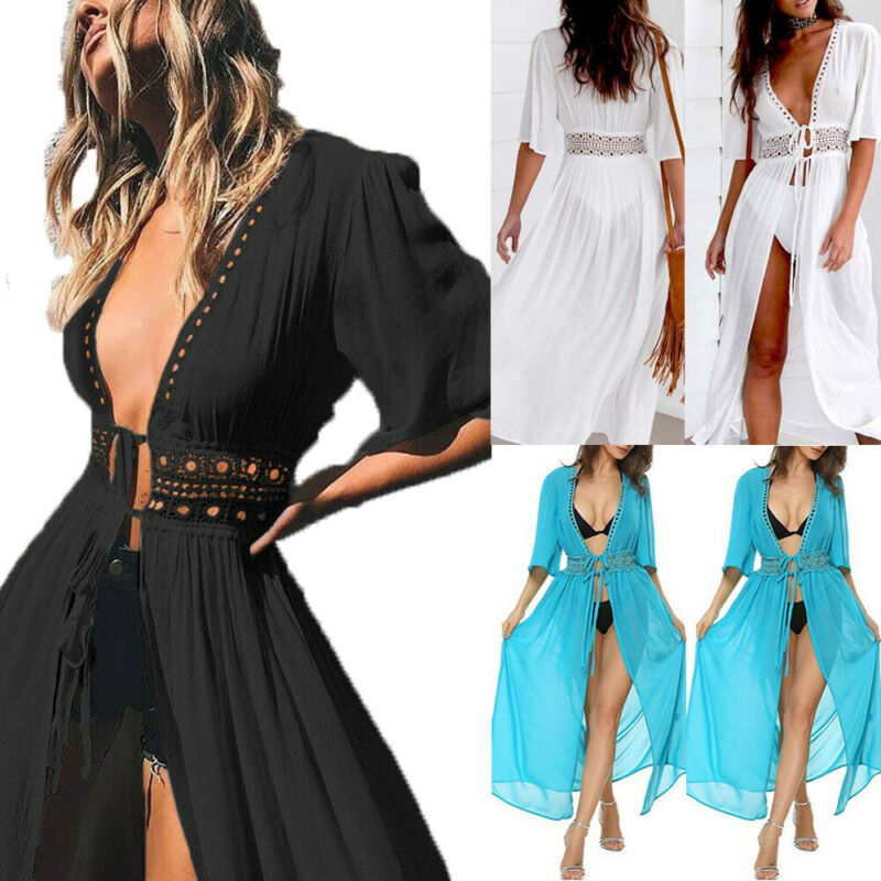 Plus Size Maiô Biquíni Swimwear Envoltório Pareo Cover Up Vestido de Praia Sarongue