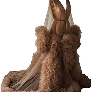 Maternity Robes Wedding Shawl Pregnant Women Sexy Tulle Bathrobe Dresses Photo Shoot Party Fluffy Baby Shower Gowns 14