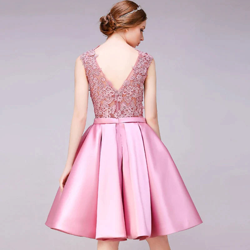 ROBE DE SOIREE SHORT COCKTAIL DRESSES PARTY PLUS SIZE WOMEN LACE GOWN BACKLESS A LINE VESTIDOS ELEGANT