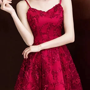 A-LINE SHORT STUDENT YOUNG ROBES SOIREES TULLE SEXY PARTY PRETTY GRADUATION DRESSES wine red