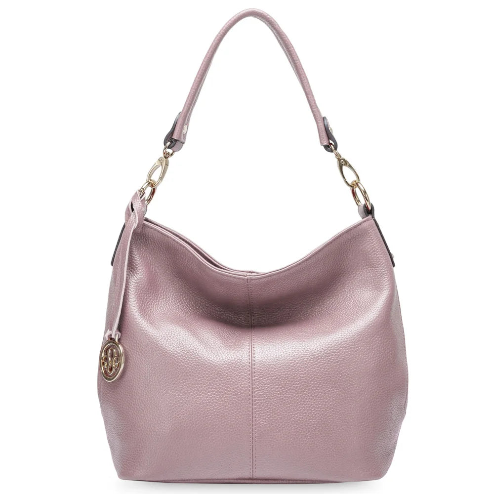 Purple Women Shoulder Bag Leather Hobos Fashion Lady Messenger Crossbody Purse Elegant Female Handbag Taro Pink