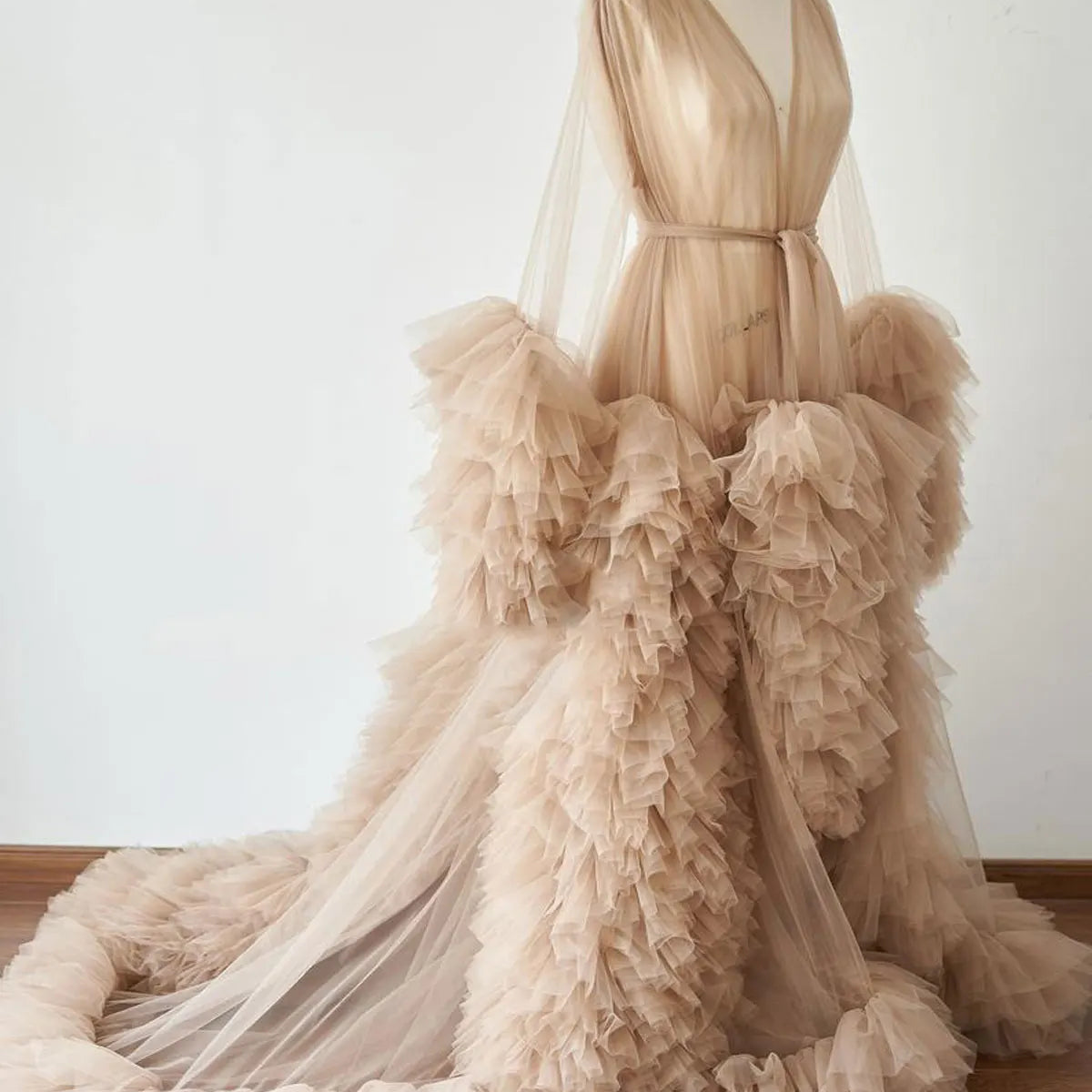 Maternity Robes Wedding Shawl Pregnant Women Sexy Tulle Bathrobe Dresses Photo Shoot Party Fluffy Baby Shower Gowns 15