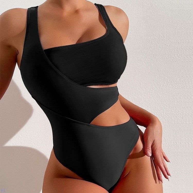 Solid Strapped Monokini black