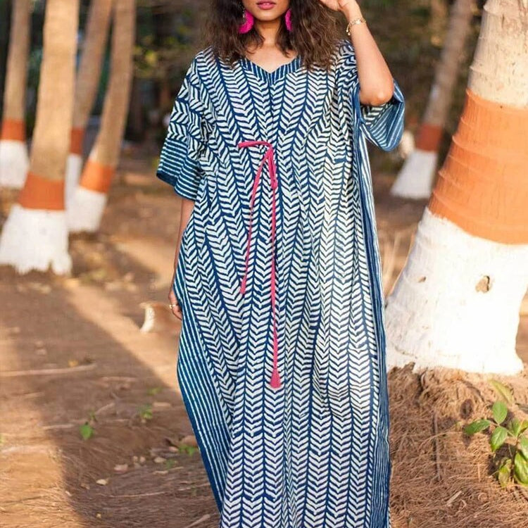 Plus Size Kaftan Beach Tunic Women Summer Beachwear Swimsuit Cover Up 1133