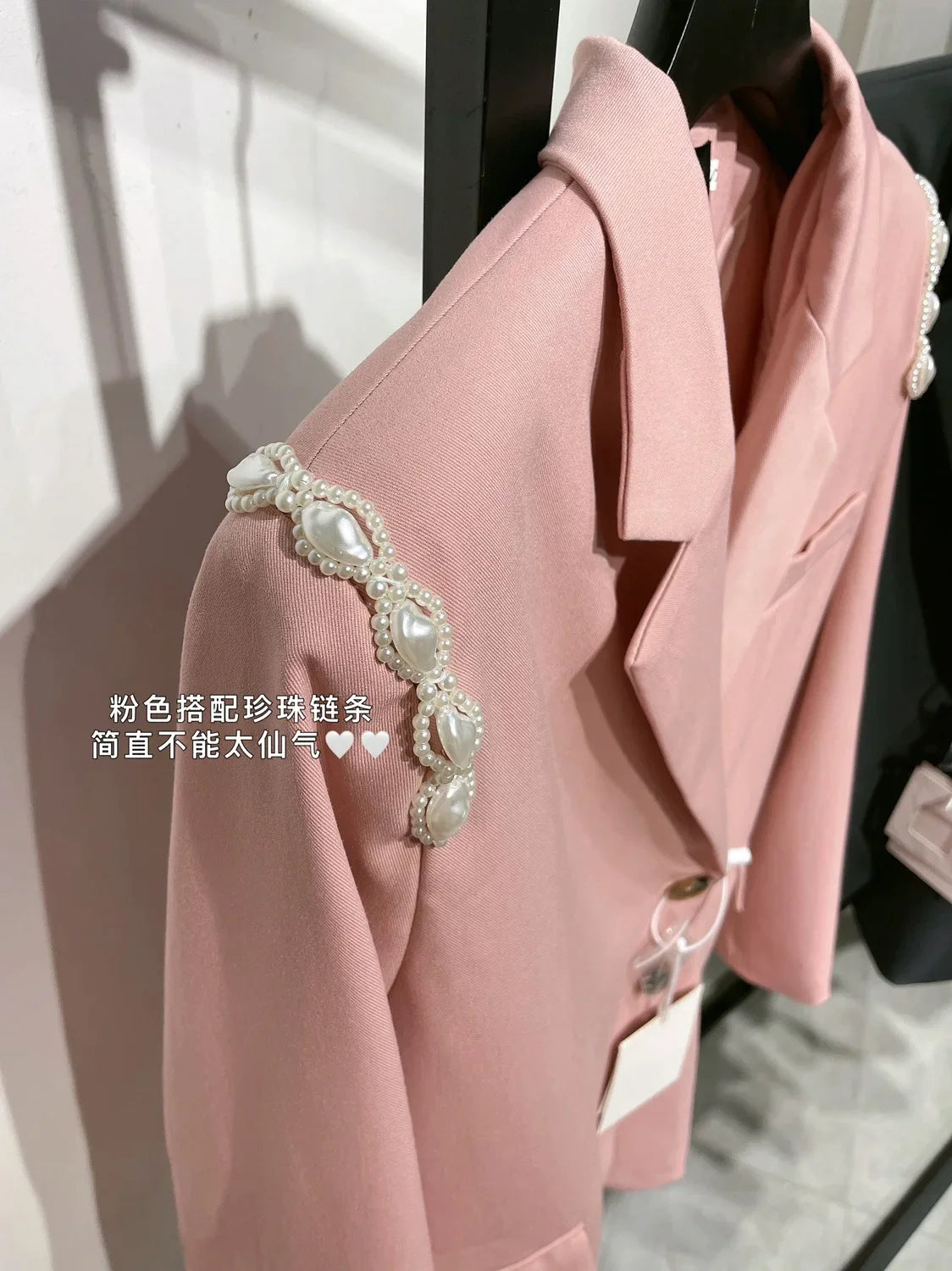 Spring Luxury diamond Suit Blazers Women medium long fashion suit skirt bow long sleeve suit Blazers Cool silver suit 20 colors 9667 Pink