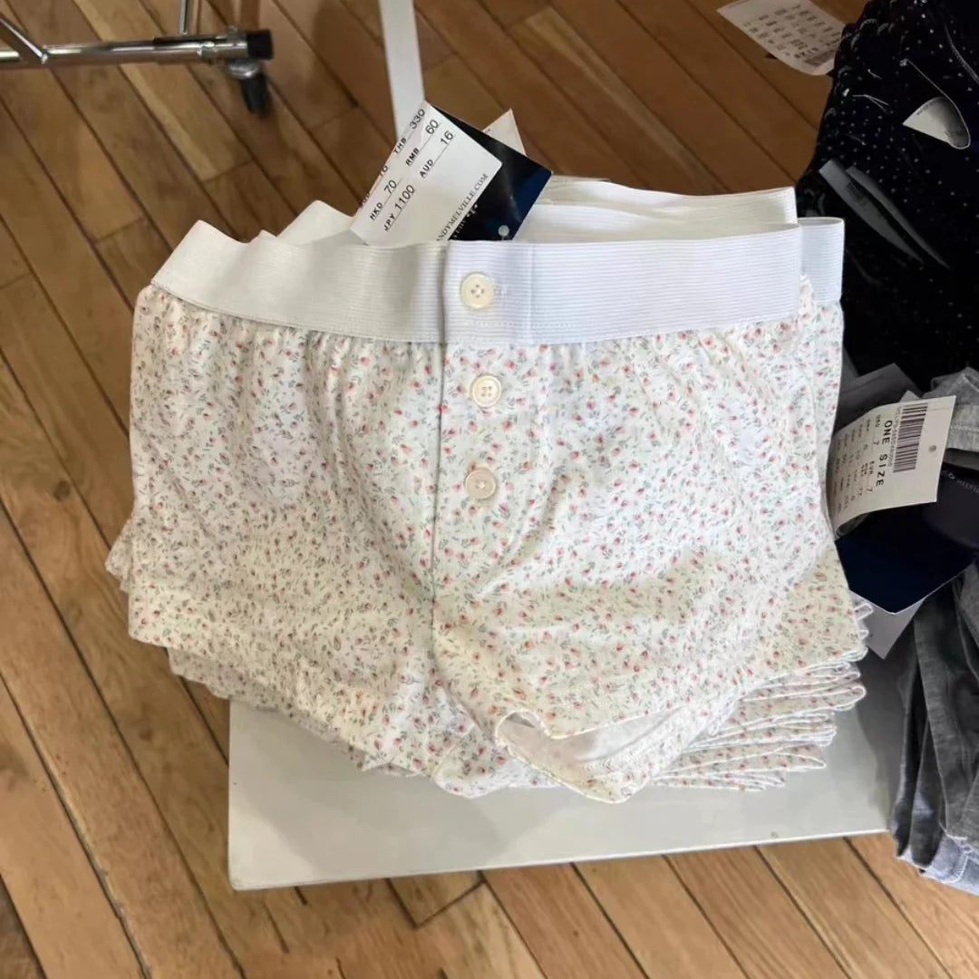 Casual Women Soft Cotton Front Buttons Shorts Summer Vintage Low Waist Female Chic Bottoms color11 One Size