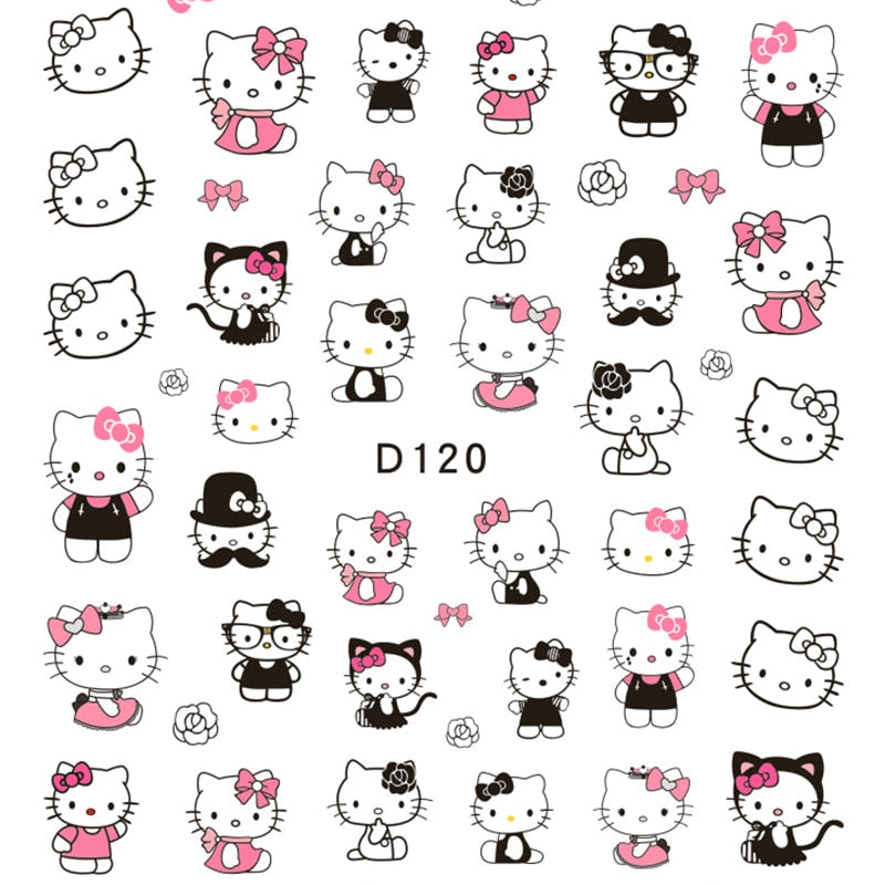 Sanrio 3D Stickers For Nails Nail Art Supplies Cartoon Hello Kitty Cinnamoroll Nail Stickers Nail Decoration Anime Nail Decals D120