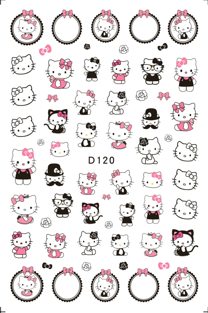 Sanrio 3D Stickers For Nails Nail Art Supplies Cartoon Hello Kitty Cinnamoroll Nail Stickers Nail Decoration Anime Nail Decals D120