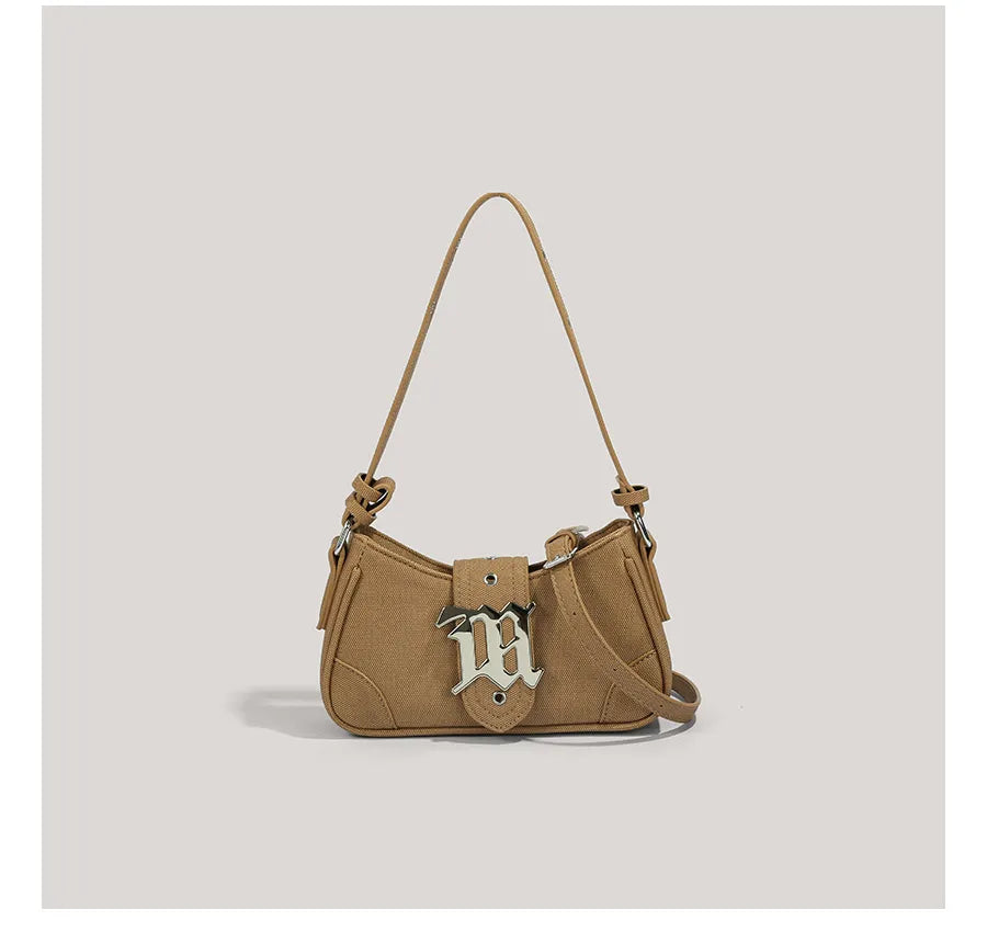 Women's Leisure Bag Luxury Designer Brand Handbag and Wallet Canvas Ribbon Sheet Metal Decoration Crossbody Bag Small card