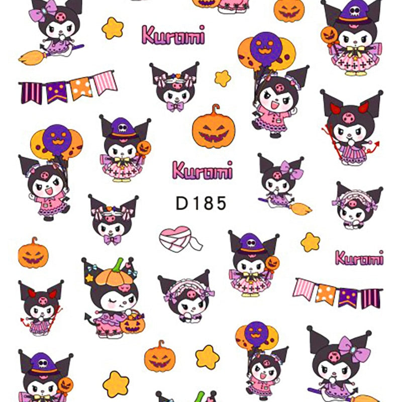 Sanrio 3D Stickers For Nails Nail Art Supplies Cartoon Hello Kitty Cinnamoroll Nail Stickers Nail Decoration Anime Nail Decals D185