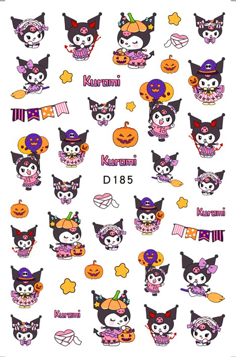 Sanrio 3D Stickers For Nails Nail Art Supplies Cartoon Hello Kitty Cinnamoroll Nail Stickers Nail Decoration Anime Nail Decals D185