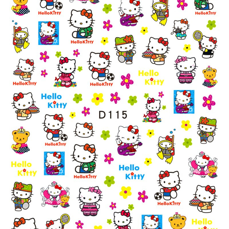 Sanrio 3D Stickers For Nails Nail Art Supplies Cartoon Hello Kitty Cinnamoroll Nail Stickers Nail Decoration Anime Nail Decals D115