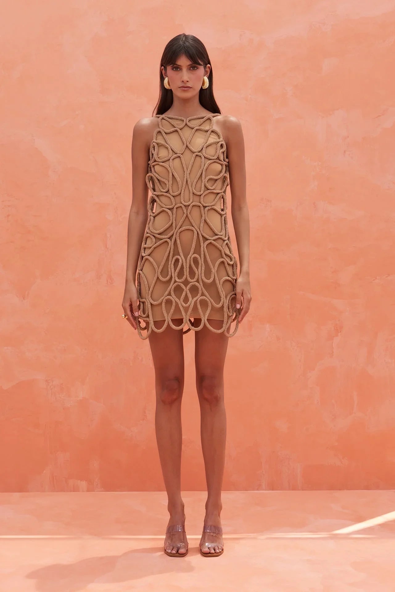 Halter Solid Color Bikini Set and Crochet Dress Women Fashion Two Piece Swimsuit Luxury Swimwear Bathing Suit Beachwear 2024