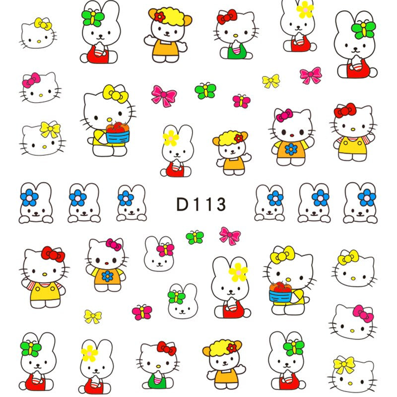 Sanrio 3D Stickers For Nails Nail Art Supplies Cartoon Hello Kitty Cinnamoroll Nail Stickers Nail Decoration Anime Nail Decals D113