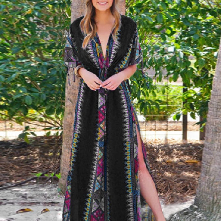 Plus Size Kaftan Beach Tunic Women Summer Beachwear Swimsuit Cover Up