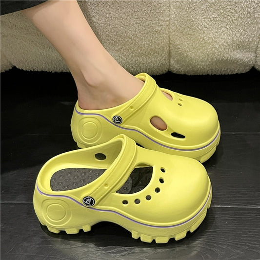 Summer Women Croc Clogs Platform Garden Shoes Sandals Height Increasing Slippers Slip on For Girl Beach Shoes Slippers Women