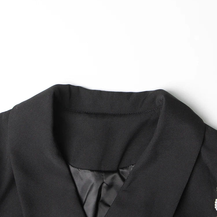 Slimming Solid Blazers For Women Lapel Long Sleeve Patchwork Diamond Temperament Blazer Female Fashion Clothing New