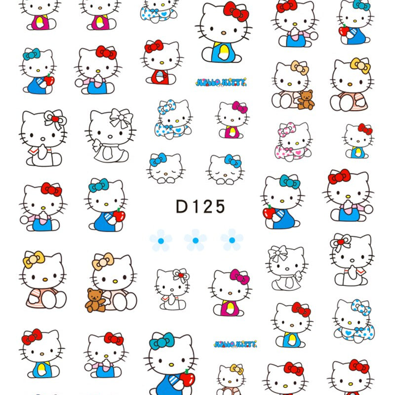 Sanrio 3D Stickers For Nails Nail Art Supplies Cartoon Hello Kitty Cinnamoroll Nail Stickers Nail Decoration Anime Nail Decals D125