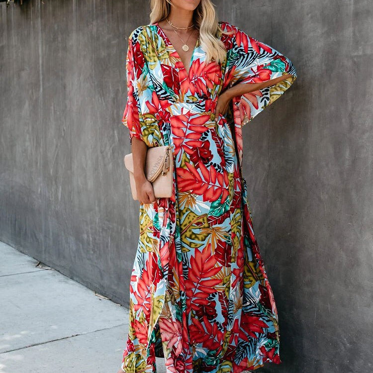 Plus Size Kaftan Beach Tunic Women Summer Beachwear Swimsuit Cover Up 944