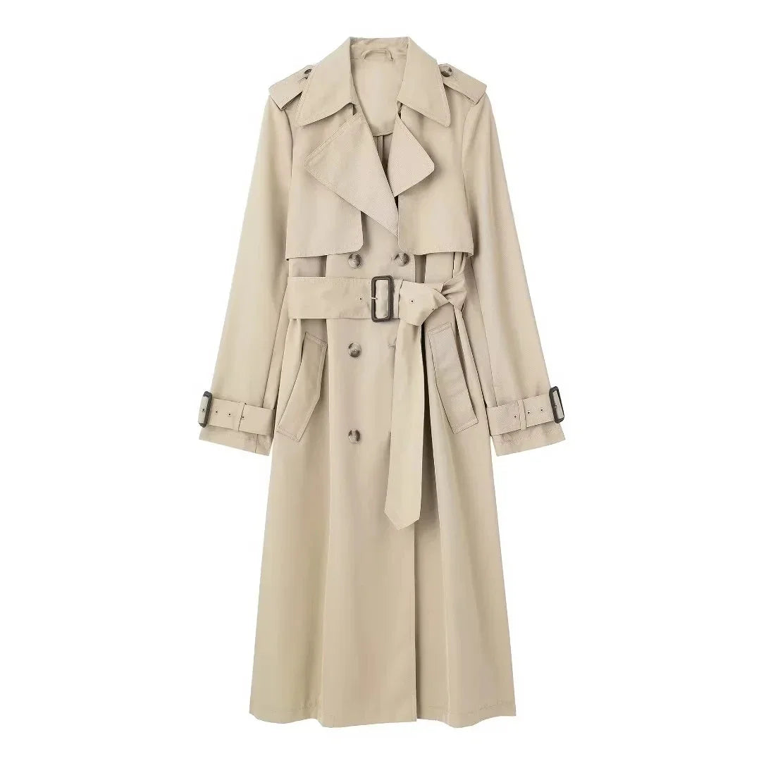 Woman Trench Coat Double Breasted Long Trench Coat Women Long Sleeve Women's Fashion Windbreakers Autumn Outerwear Trench Coat