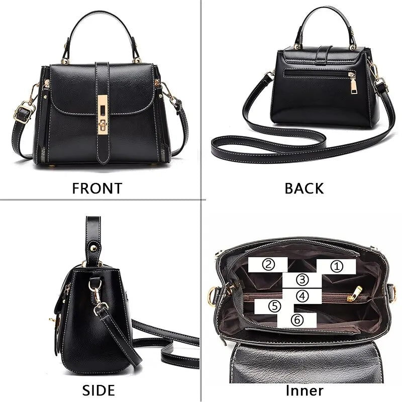 Women Flap Square Purses and Handbags Twist Lock Shoulder Bag Solid Color Crossbody Female Messenger Bag Casual Hobo Bags